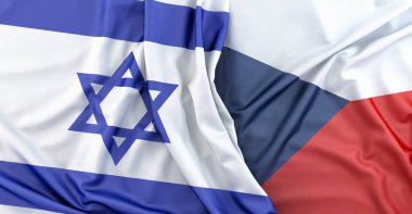 İsrail ve Çek Cumhuriyeti bayrakları. 3B Hazırlama