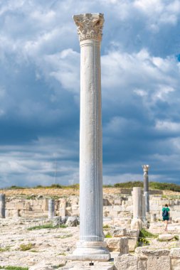 Kourion arkeolojik alanı, antik şehrin kalıntıları. Limasol İlçesi, Kıbrıs