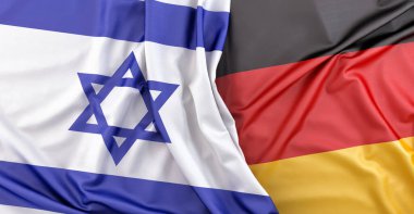 İsrail ve Almanya bayrakları. 3B Hazırlama