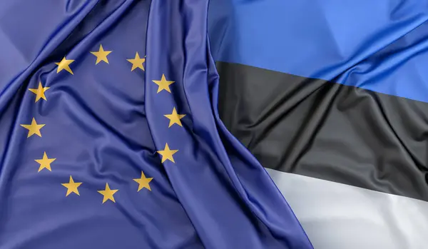 Bandeiras União Europeia Estónia Renderização Fotos De Bancos De Imagens
