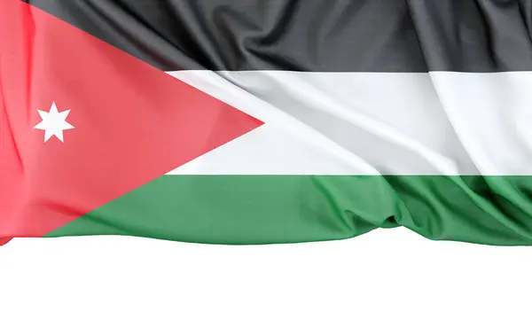 Bandeira Jordânia Isolada Fundo Branco Com Espaço Cópia Abaixo Renderização Fotos De Bancos De Imagens