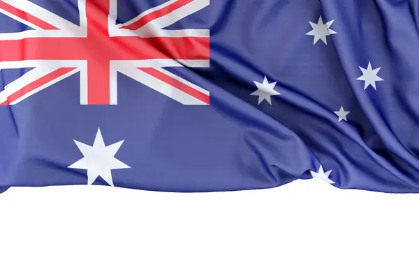 Bandeira Austrália Isolada Fundo Branco Com Espaço Cópia Abaixo Renderização Fotos De Bancos De Imagens