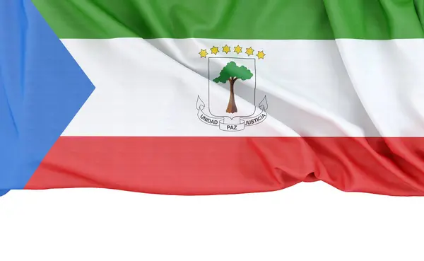 Bandeira Guiné Equatorial Isolada Fundo Branco Com Espaço Cópia Abaixo Fotos De Bancos De Imagens Sem Royalties