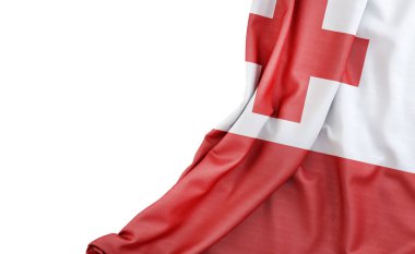 Solunda boş alan olan Tonga bayrağı. İzole edilmiş. 3B Hazırlama