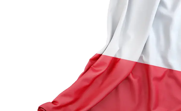 Bandeira Polónia Com Espaço Vazio Esquerda Isolado Renderização Imagens De Bancos De Imagens Sem Royalties