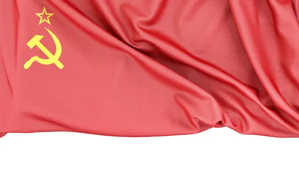 Флаг Ссср Выделен Белом Фоне Копировальным Пространством Ниже Рендеринг Стоковое Фото