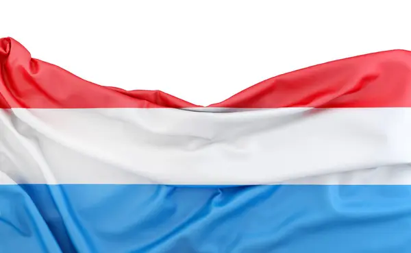 Флаг Люксембурга Выделен Белом Фоне Копировальным Пространством Выше Рендеринг Лицензионные Стоковые Фото
