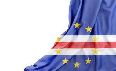 Cape Verde bayrağı, solunda boşluk var. İzole edilmiş. 3B Hazırlama