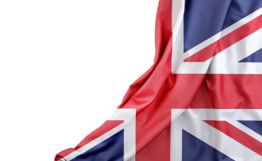 Birleşik Krallık bayrağı, solunda boşluk var. İzole edilmiş. 3B Hazırlama