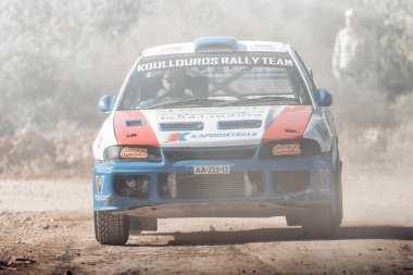 Anogyra, Limasol Bölgesi, Kıbrıs - 29 Ocak 2023: Mitsubishi Lancer Evo III Anogyra Ralli Sprint 2023