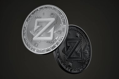 Kara Zcoin paraları. 3B illüstrasyon