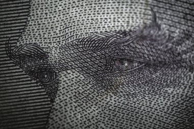 Mustafa Kemal Atatürk 'ün 5 TL' lik banknota yakın çekimi