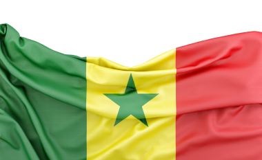 Senegal bayrağı beyaz arkaplanda izole edilmiş ve üzerinde kopyalama alanı var. 3B görüntüleme.