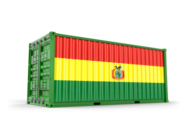 Bolivya bayraklı yeşil kargo konteynırı ithalat, ihracat ve küresel nakliye lojistiği öneriyor. 3B Hazırlama