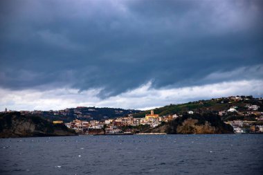 Bay of Pozzuoli viewed from the sea. clipart