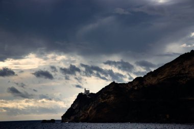 Capo Miseno and its lighthouse that marks the northwestern limit of the Gulf of Naples, Italy