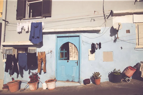 Procida Ilha Com Casas Coloridas Rua Pequena Cidade — Fotografia de Stock