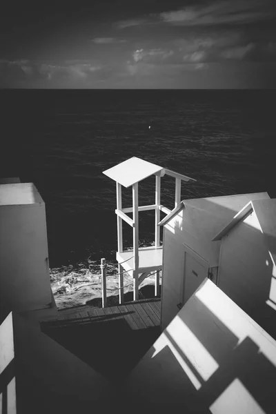 Traditionelle Weiße Strandhütten Aus Holz Strand Von Ciraccio Insel Procida — Stockfoto