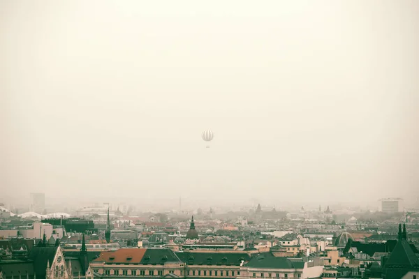 Vista Panorámica Budapest Día Nublado Otoño Desde Famoso Mirador Del — Foto de Stock
