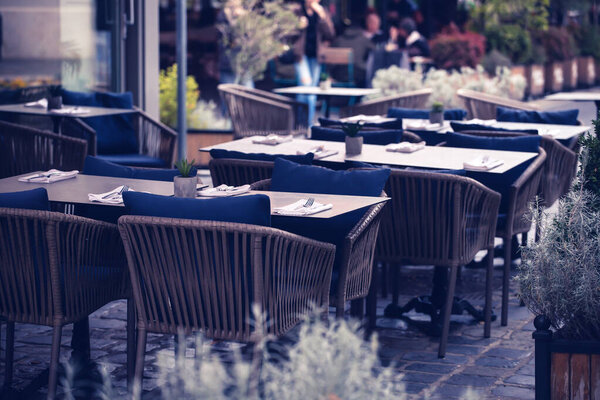 Budapest cafe tables, autumn mood.