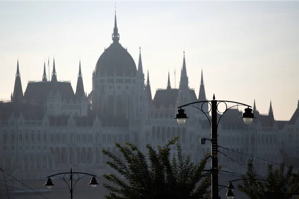 Panorama Budovou Maďarského Parlamentu Dunaje Budapešti Maďarsko — Stock fotografie