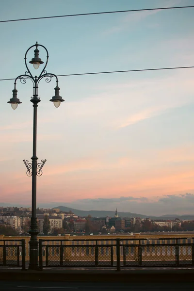 Napkelte Budapesten Magyarország Fővárosában — Stock Fotó