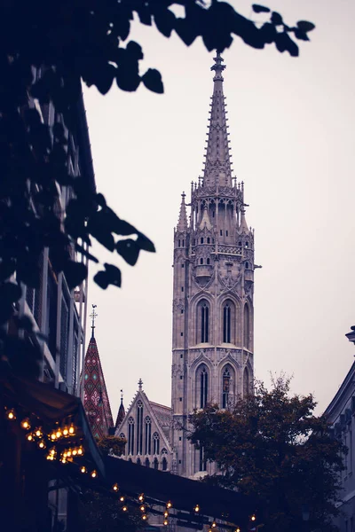 Turm Einer Kirche Budapest Herbst — Stockfoto
