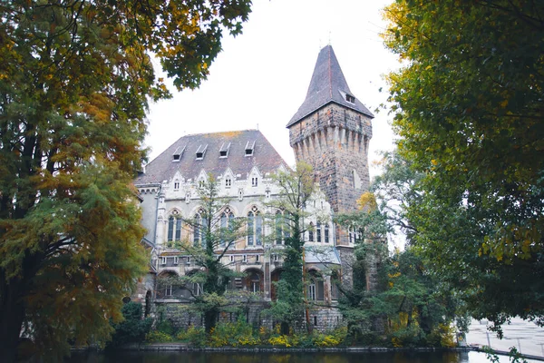 Zamek Vajdahunyad Piękne Światło Słoneczne City Park Budapest Węgry — Zdjęcie stockowe
