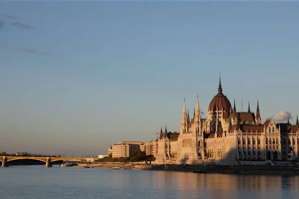 Vista Del Parlamento Budapest Atardecer Hungría — Foto de Stock