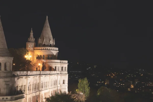 Budapeszt Węgry Rybak Bastion Nocy — Zdjęcie stockowe