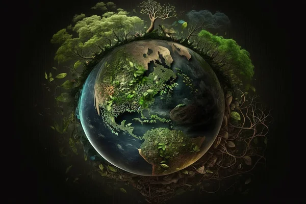 Abstract eco friendly world for Earth Day. Concept of save the world, save environment