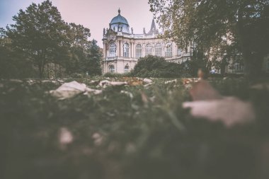 Vajdahunyad Castle şehir Park Budapeşte, Macaristan'da Güzel güneş ışığı ile.