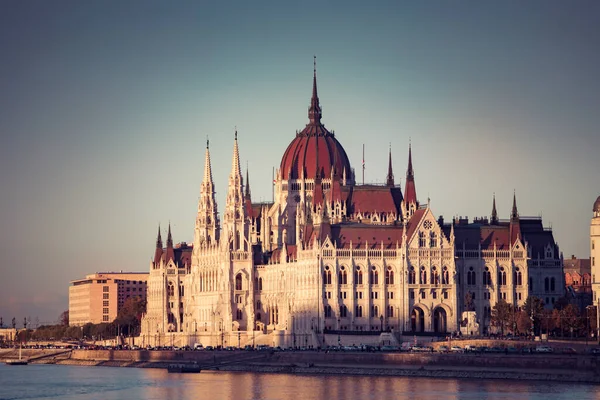 Veduta Del Parlamento Budapest Tramonto Ungheria — Foto Stock