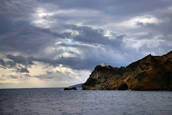 Capo Miseno Und Sein Leuchtturm Der Die Nordwestliche Grenze Des — Stockfoto