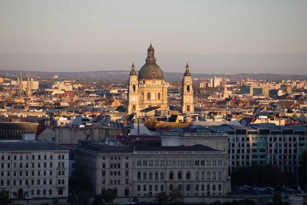 Uitzicht Het Parlement Van Boedapest Bij Zonsondergang Hongarije — Stockfoto