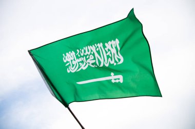 Saudi Arabia flag, Statement translation: There is no God but Allah, Muhammad is the Messenger of Allah. Use it for national day and and country national occasions.
