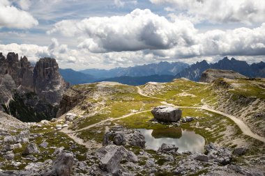Ulusal Park Tre Cime di Lavaredo, Misurina, Dolomiti Alpleri, Güney Tyrol, İtalya, Avrupa.