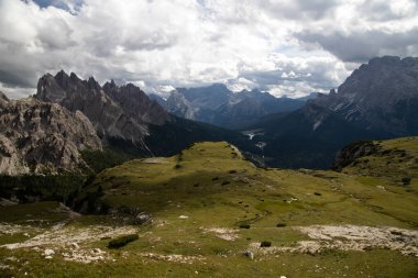 Cadini di Misurina, Sesto Dolomites, Güney Tyrol, Alto-Adige, İtalya ve Avrupa 'nın sarp tepeleri