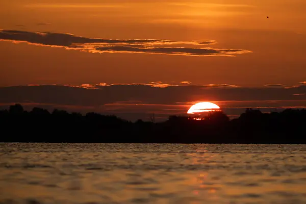 Beautiful sunset landscape from the Danube Delta Biosphere Reserve in Romania
