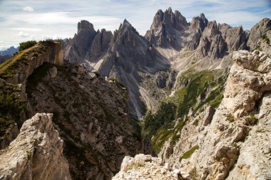 Cadini di Misurina, Sesto Dolomites, Güney Tyrol, Alto-Adige, İtalya ve Avrupa 'nın sarp tepeleri