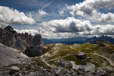 Ulusal Park Tre Cime di Lavaredo, Misurina, Dolomiti Alpleri, Güney Tyrol, İtalya, Avrupa.