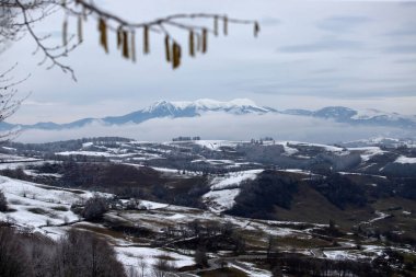  Karpatya dağlarında dondurucu soğuk, sakin kış manzarası, Rodnei. Toprağın güzelliğini keşfedin. Turizm konsepti. Mutlu yıllar.!