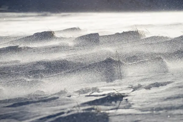 Natural snow texture. Wind sculpted patterns on snow surface. Arctic, Polar region.