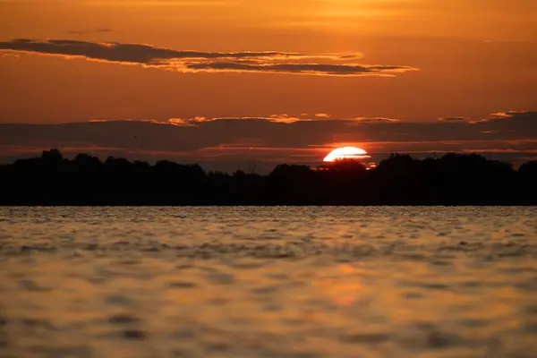 Beautiful sunset landscape from the Danube Delta Biosphere Reserve in Romania