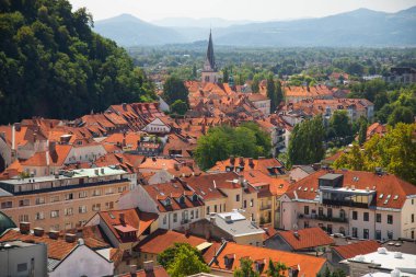 Sloven başkenti Ljubljana 'nın hava manzarası