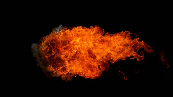 Огненные Взрывы Черном Фоне Крупным Планом — стоковое фото
