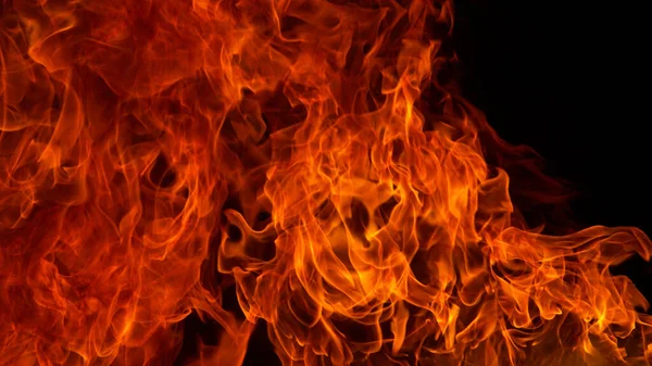 Oheň Výbuchy Černém Pozadí Zblízka — Stock fotografie