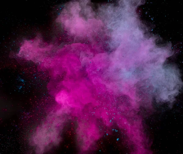 Freeze Motion Shot Von Farbpulver Explosion Isoliert Auf Schwarzem Hintergrund — Stockfoto