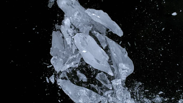 Soyut Buz Doku Mavi Buz Parçası Üzerinde Çatlaklar Oluşan Bir — Stok fotoğraf