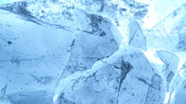 Абстрактна Текстура Льоду Мережа Тріщин Шматку Блакитного Льоду — стокове фото